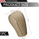 Car Gear Shift Cover, Upgraded Leather Shift Knob Cover, Anti-Slip Breathable Automotive Gear Shifter Decoration Protector, Universal for Most Cars SUVs Trucks (Beige)