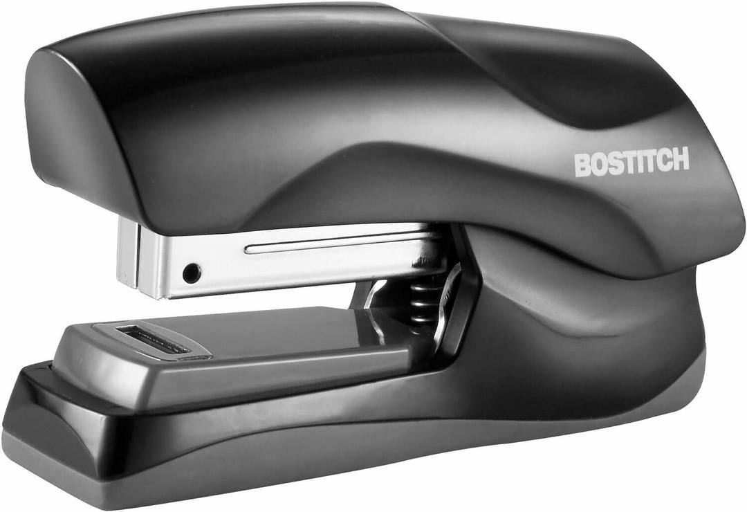 Bostitch Office Heavy Duty Stapler, 40 Sheet Capacity, No Jam, Half Strip, Fits into the Palm of Your Hand, For Classroom, Office or Desk, Black (Black, Compact)