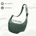 VONAL Nylon Crescent Crossbody Bag, Sloughy Shoulder Hobo Bag for Women, Lightweight Moon Bag Dumpling Sling Bag Purse (Army Green)