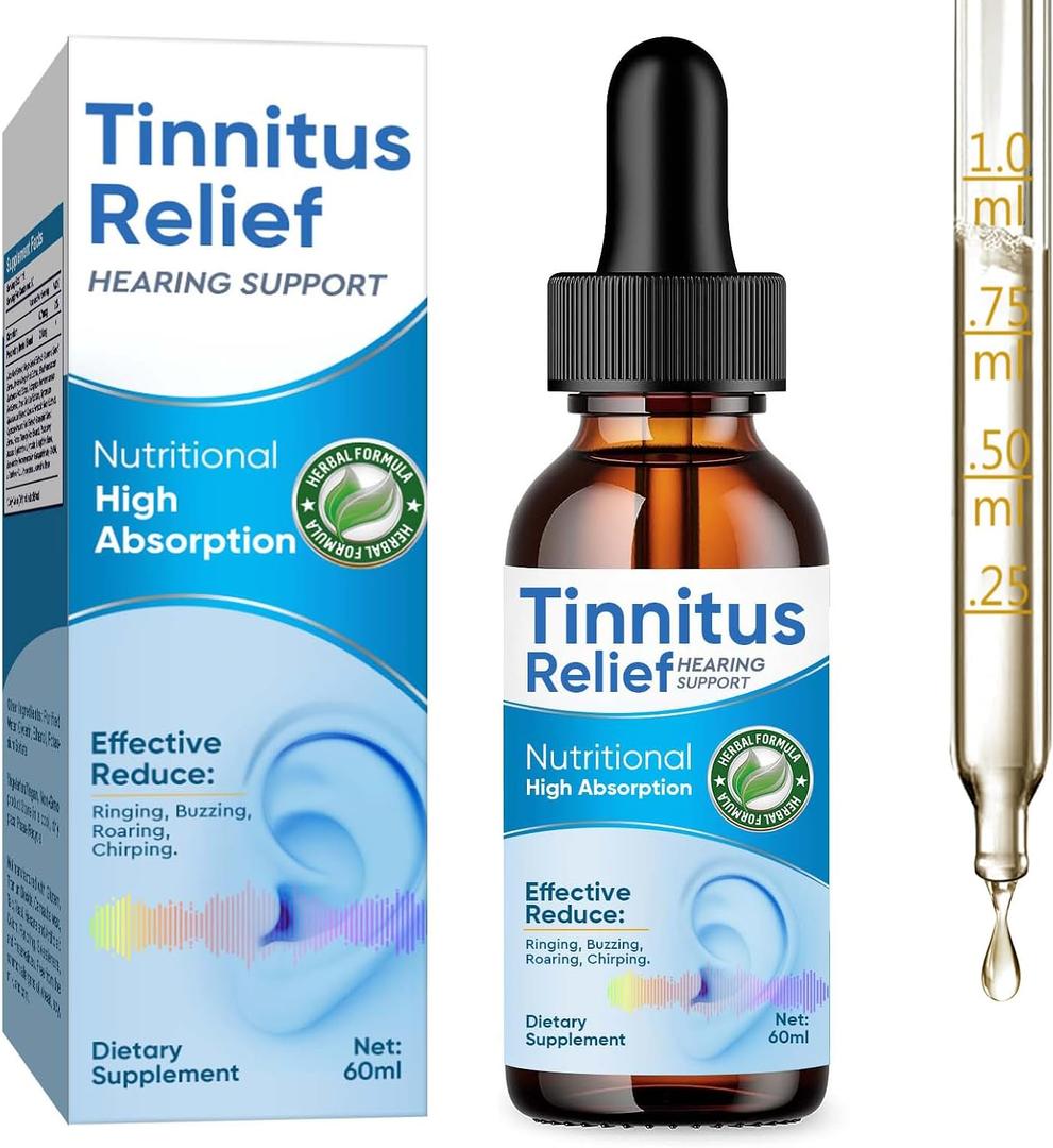 Tinnitus Relief for Ringing Ears,Natural Herbal Drops,Reduces Ear Noise and Improves Hearing for Men & Women, 2Fl Oz, 0413a