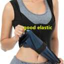 MOLLDAN Womens Polymer Sauna Vest Sweat Tank top Shirts with Zipper (Black, XL)