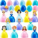 JOYIN 12 Pcs Prefilled Easter Egg Princesses Toys, Surprise Egg Shell Reveals Princess Doll, Easter Eggs for Easter Eggs Hunt, Easter Basket Stuffers, Party Favor, Classroom Prize Supplies