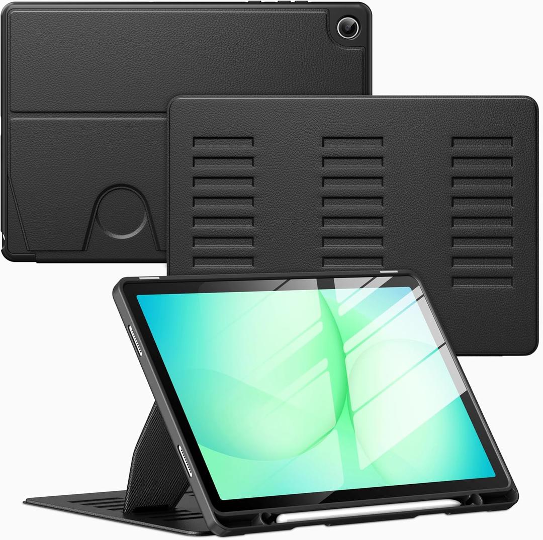 Case for Samsung Galaxy Tab A11+ Plus 11 inch 2026 Model (SM-X230/X236),Multiple Angles Stand Cover,Soft Back,Pencil Holder,and Auto Sleep/Wake,Black