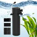3-Stage Internal Aquarium Filter 320GPH Turtle Filter in-Tank Filter Dual Water Outlet & Aeration, Fish Tank Filter Turtle Tank Filter for 60-100 Gallon Tanks