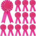 12 Pieces Blank Award Ribbon Prize 1st Place Rosette Medal Winner Victory Recognition Participation Ribbon for Competition Sport Event School Contest(Rose Pink)