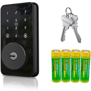 Keyless Entry Door Lock with Keypad, Biquole Smart Deadbolt Lock for Front Door with 2 Keys, Electronic Keypad Deadbolt, Auto-Locking | One-time Codes | Easy Installation | IP53 Waterproof (Matte Black)