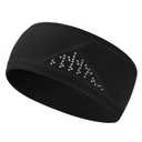 Winter Headband for Men Women Fleece Ear Warmers for Cold Weather Reflective Ear Muffs for Running, Cycling, Skiing (Black)