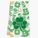 16" X 24" St. Patrick'S Day 2026 Kitchen Towels - Lucky Charm - Green Kitchen Towels & Hand Towels, For lrish Spring Seasonal Holiday Home Kitchen Decoration & Holiday Parade Gifts (1 Piece) - A05