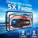 [Apple MFi Certified] iPhone 17 Car Charger, BARMASO 4.8A USB Power Cigarette Lighter USB-C Fast Car Carplay Charger + 6FT Coiled Type-C Cord for iPhone 17/17 Air/17 Pro Max/16/15/Galaxy S25/S24/Pixe