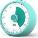 Visual Timer 60-Minute, Kids Timer for Homeschool Desk, Time Management Tools with Silent Operation, Timer for Kitchen Office Classroom (Green)