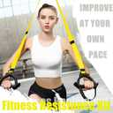 Bodyweight Resistance Training Straps, Complete Home Gym Fitness Trainer kit for Full-Body Workout, Included Door Anchor, Extension Strap, Fitness Guide