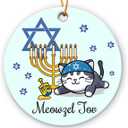 2 x Christmas Hanukkah Ornaments 2025, Hanukkah Gifts for Women, Christmas Tree Decoration Ceramic Ornaments, Chanukah Decorations Religious Gifts for Women, Xmas Hanging Ornaments