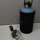 BUZIO 1 Gallon Water Bottle Insulated with Straw Lid, 128oz Large Water Jug Stainless Steel Metal Vacuum Water Flask Leak Proof 18/8 Food Grade Thermo Mug Keep Cold 48H & Hot 24H, Indigo Crush