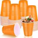 Kochorie 50 Pack Disposable Plastic Cups 12 Ounce Orange Solo Cups Drinking Party Cups Bulk Party Cups for Fall Thanksgiving, Wedding Birthday Parties, Picnics Events
