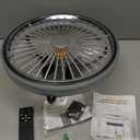 Low Profile Ceiling Fan with Light - Modern Flush Mount Ceiling Fan,15" RGB Dimmable LED Enclosed Ceiling Fans,Modern Bladeless LED-RGB Ambient Light for Bedroom Kids Room Party（Black）