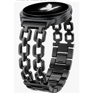 Wearlizer Metal Bands Compatible with Samsung Galaxy Watch 8 Band 40mm 44mm/Watch 8 Classic 46mm, No Gap Dressy Stainless Steel Chain Strap Wristbands Accessories for Women