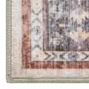 DEXI Area Rugs for Living Room, 8x10 Washable Low Pile Vintage Traditional Rug for Bedroom, Non Slip Large Indoor Carpet for Dining Office Nursery, Orange White