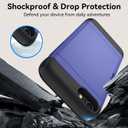Qinmay Compatible with iPhone SE Case 2022/2020/3rd/2rd & iPhone 8/7 Case with Card Holder, Dual Layer Shockproof,Heavy Duty Protective Hidden Slot Slim Wallet Phone Cover, Purple
