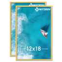Wyxgiv Gold 12x18 Picture Frame Set of 2 Slide-In Strips Wall Hanging Frame