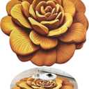 Flower Design Round Area Rugs,Absorbent Quick Dry Kitchen Rugs,Washable Decorative Irregular Bedroom Rug, Anti Slip Flower Rug,Yellow,47x47 Inches,1 Piece