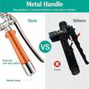 VANPET All Metal Replacement Sprayer Wand,1/4" & 3/8" & 1/2" Hose Fittings Sprayer Wand Replacement, Stainless Steel Sprayer Wand with Shut off Valve & 2 Hose Clamps (29 Inches Sprayer Wand)