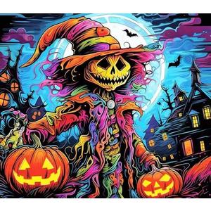 UCVJXDEM Halloween Diamond Art Kits for Adults,5D Skeleton Pumpkins Diamond Painting Kits for Beginners,DIY Pumpkin Full Drill Diamond Dots Gem Art and Crafts, Home Wall Decor 13.8x13.8Inch