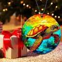 3 x Sea Turtle Ornament, Beach Ornaments for Christmas Tree, Beautiful Coastal Ocean Themed Christmas Ornaments, Sea Turtle Gifts for Women, Tortoise Gifts