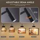 Wireless Picture Light for Wall with Adjustable Beam Angle, 8000mAh Rechargeable Art Light for Painting with Remote, Dimmable and Zoomable Picture Frame Spotlight for Gallery (Black)