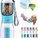 Cibaabo Dog Water Bottle with Food Container & Poop Bag Holder, Travel Water Bowl, Portable Pet Dispenser, Dog Gifts Stuff Accessories Items, Puppy Essentials for Yorkie Chihuahua Walking Hiking