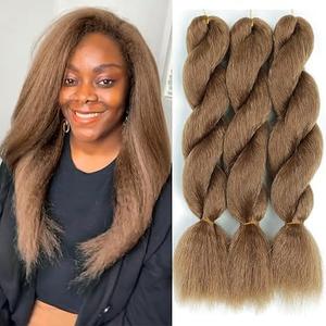 Crochet Vixen Bundles 22 inch Kinky Straight Crochet Hair for Black Women 3 Packs Premium Synthetic Fibers Crochet Braids (27#, 22 inch)