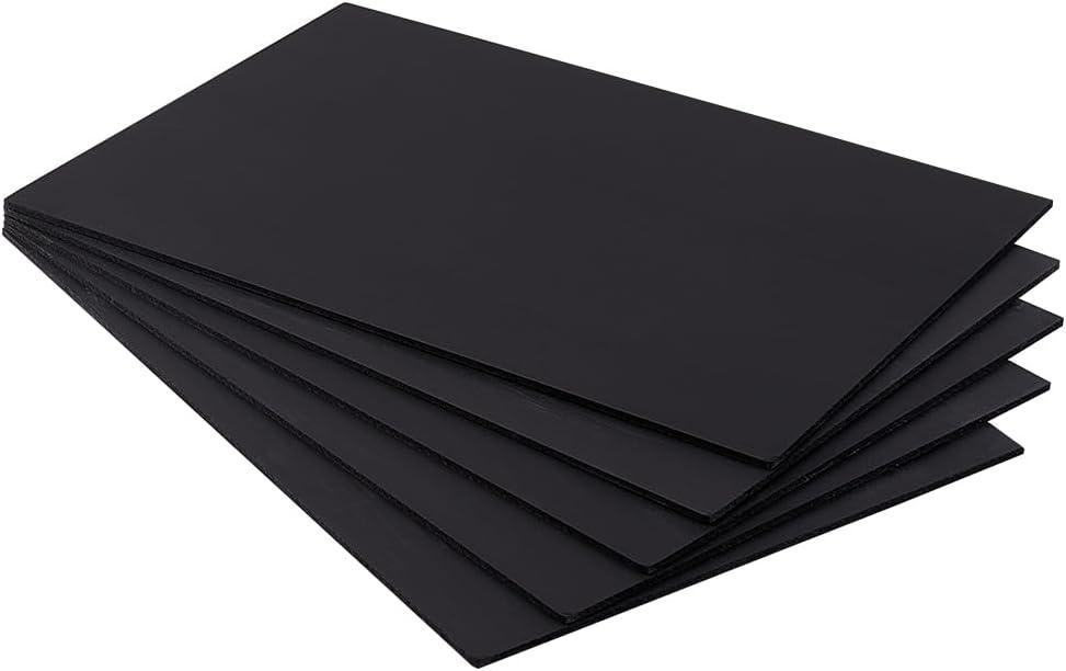 BENECREAT 5 Sheets 3mm Black PVC Foam Sheet A4 Lightweight Rigid Foam, Sand Table Model Material Supplies for Mounting Crafts Modelling Art Display School Projects, 11.8x7.8inch