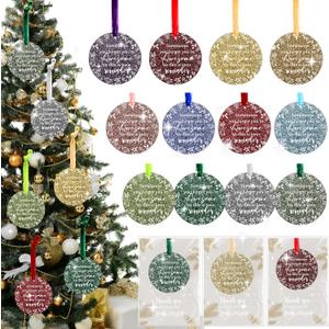 Kasyat 24 Sets Christmas Thank You Ornaments Employee Appreciation Gifts Acrylic Hanging Ornaments Bulk with Card and Bag for Coworker Team Nurse Teacher Xmas Tree Decor (Awesome Sign)
