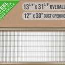 Fits 12x30 and 30x12 Duct Opening | Return Air Floor Grille by Handua | Walkable Vent Cover Grill for Floor | Brown | Heavy Duty Fixed Blades | Outer Dimensions: 13.75"W X 31.75"H