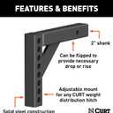 Curt Manufacturing 17120 Adj Hitch Bar 12 in X 5 625 in W/8 875 in Rise