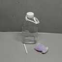 64 Oz Heavy Duty Glass Milk Bottle with Reusable Airtight Strong SCREW LID - 1/2 Gallon Water Bottles with Scale Lines - 2 Qt Glass Milk Jug Pitcher - Extra Gaskets & Handle!