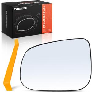 A-Premium Left Driver Side Heated Mirror Glass with Backing Plate Compatible with Volvo S60 2012-2017, V60/V60 Cross Country 2015-2018, S80 2012-2016 - Exterior Side View Flat Mirror