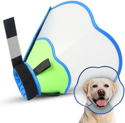 Hard & Heavy Plastic Dog Cone Collar Alternative for Large Dogs, Comfortable Pet Neck Head Protective Cone Anti-Lick, Adjustable Elizabethan Recovery Collar Cone of Shame for Healing