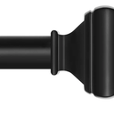 Adjustable Curtains Rods for Windows 48 to 84 Inch, USFOOK 7/8 Inch Splicing Single Curtain Pole Set, Decorative Drapery Rods 32 to 86 Inch for Home, Black Square Finials