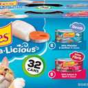 Purina Friskies Wet Cat Food Variety Pack Fish-A-Licious Extra Gravy, Prime Filets and Tasty Treasures - (Pack of 32) 5.5 oz. Cans (BB: May 2027)