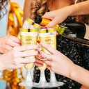 Zhehao 100 Pcs Plastic Gold Champagne Flutes Bulk 2026 New Years Eve Party Supplies 5 oz Disposable Wine Glass Gold Rim Champagne Glasses for New Years Eve Toasting Drinking Party