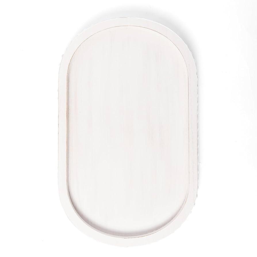 30"x75" Wooden Oval Bowl Tray (Has Small Chip)