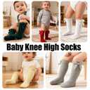 LGFKJNNJ Baby Knee High Socks - 5 Pair Bow Ruffle Dress Style