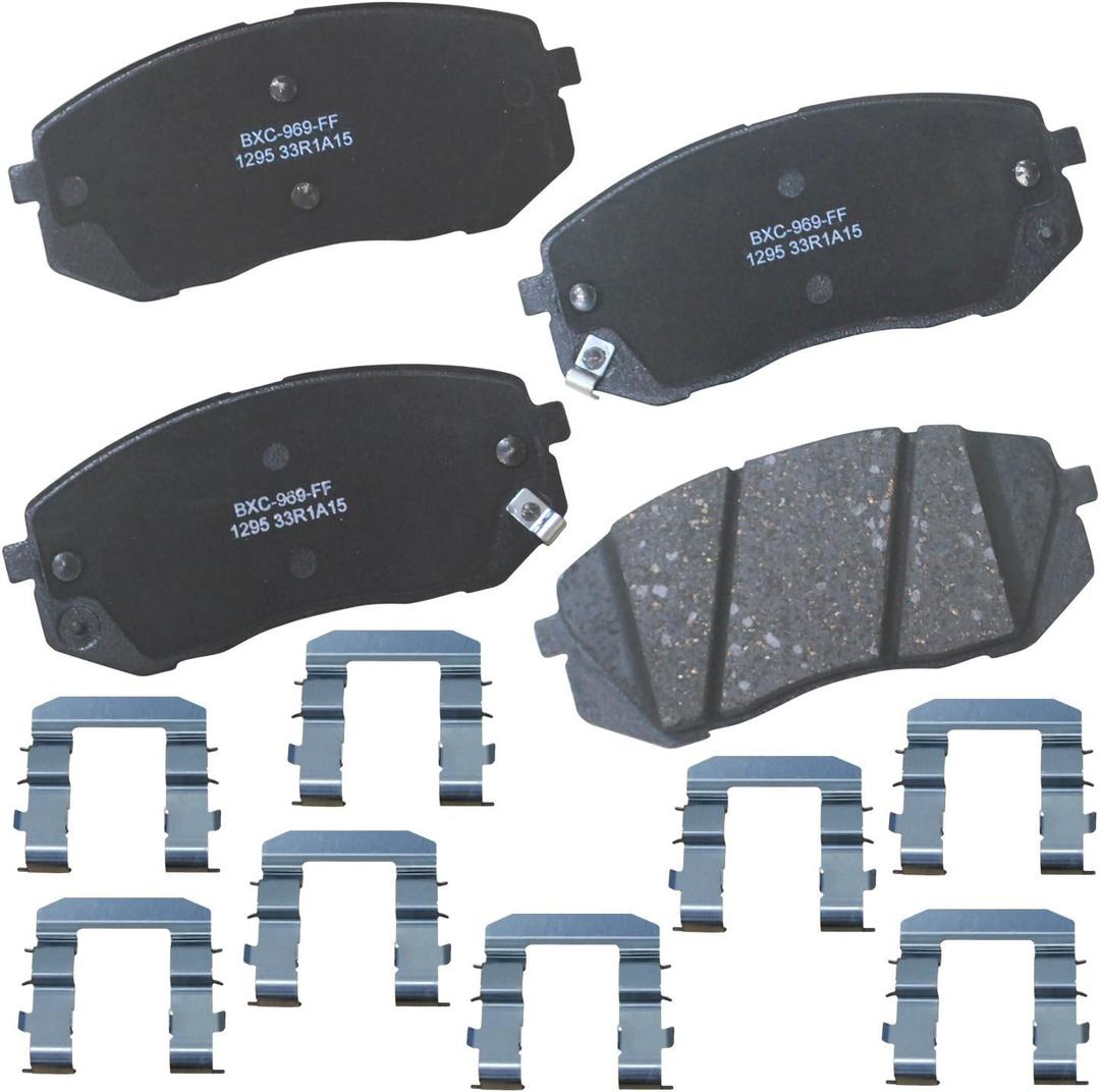 Bendix Premium SBC1295 Ceramic Front Brake Pads for Hyundai Sonata 2015, Tucson 2017-2010, Kia Cadenza 2016-2014, Rondo 2012-2007, Soul EV 2017-2015, Sportage 2016-2011