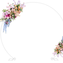 Putros 9.2FT White Round Backdrop Stand Metal Circle Balloon Arch Frame Wedding Arch for Ceremony Birthday Party Anniversary Bridal Graduation Decoration 