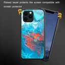 CARLOCA Compatible with iPhone 12 Mini Case,Blue Orange Marble for Girls,Graphic Design Shockproof Anti-Scratch Case for iPhone 12 Mini