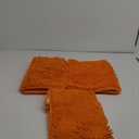 Bathroom Rugs Chenille 3-Piece Extra Soft and Absorbent Shag Bathroom Rugs, Machine Wash Mat, Strong PVC Non-Slip Underside, Plush Carpet Mats (Orange) (2'8" x 1'8" (16x24"+20x32"+20x20"U shape)