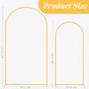 Putros Metal Arch Backdrop Stand Gold Wedding Arch Stand Set of 2 (7.2FT/6FT) Square Arched Frame for Birthday Party Graduation Ceremony Decoration