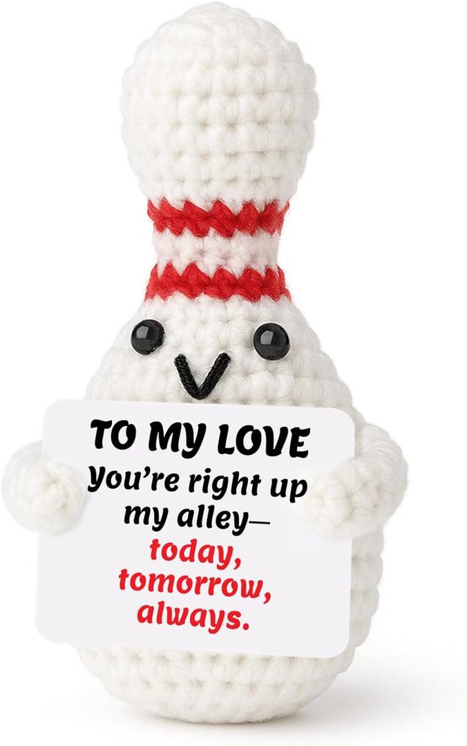 4 x Crochet Bowling Ball Gift for Boyfriend, Valentine's Day Gift for Bowling Enthusiasts, Unique Handmade Sports Decor, Funny for Him