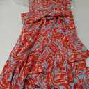 Eliza J Women's Petite Style Crepe De Chine Spaghetti Strap Printed Floral Dress, Aqua Size 8 Petite
