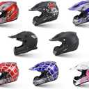 OUMURS Adult Motocross Dirt Bike Helmet with Goggles, Gloves & Mask Dirt Bike ATV Helmet for Unisex-Adult Men Women Adjustable Sun Visor DOT/FMVSS-218 Off-Road Motorcycle Helmet UTV Helmet Downhill